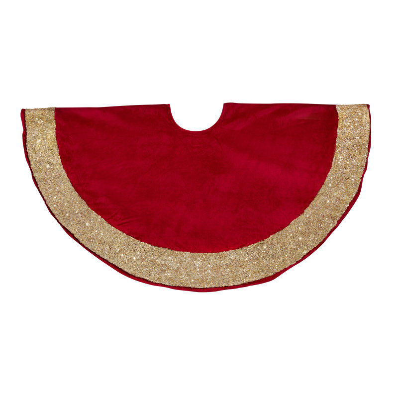 Arcadia Home Red Velvet Tree Skirt Perigold
